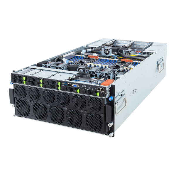 GIGABYTE G593-SD1-AAX1 - HPC/AI Server - 5th/4th Gen Intel Xeon Scalable - 5U DP NVIDIA HGX H100 8-GPU 8-Root Port (BF-3)