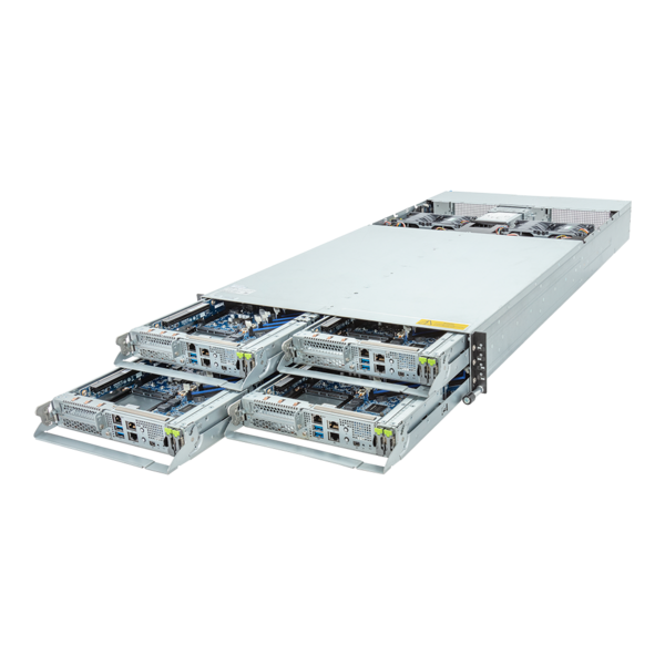GIGABYTE H253-Z10-AAP1 - High-Density Server - EPYC 9004 - 2U 4-Node UP 8-Bay E1.S Gen4 NVMe