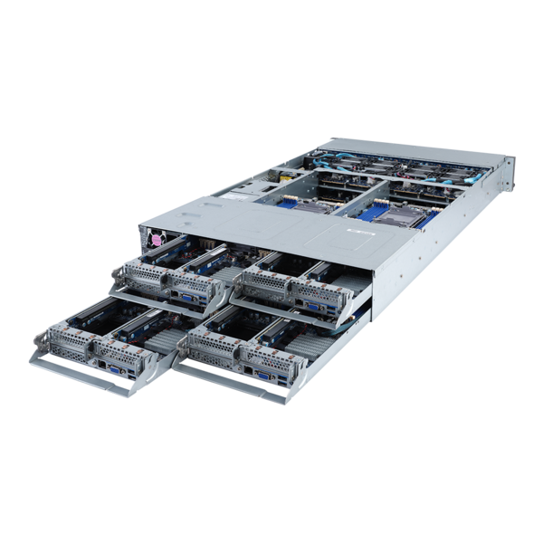 GIGABYTE H262-NO1 - HCI Server - 3rd Gen Intel Xeon Scalable - 2U 4-Node DP 24-Bay Gen4 NVMe/SATA/SAS