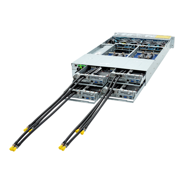 GIGABYTE H263-S63-LAW1 - High Density Server - 5th/4th Gen Intel Xeon Scalable - 2U 4-Node DP 8-Bay Gen4 NVMe/SATA/SAS 3000W DLC