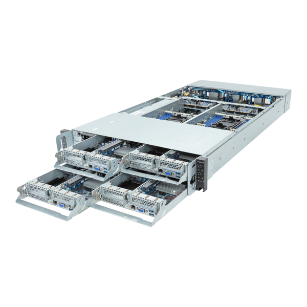 GIGABYTE H263-S64-IAW1 - High Density Server - 5th/4th Gen Intel Xeon Scalable - 2U 4-Node 8-Bay Gen4 NVMe/SATA/SAS Immersion