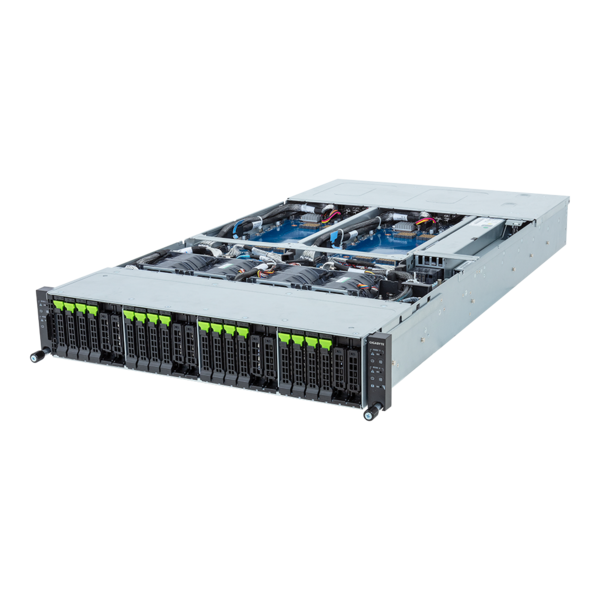 GIGABYTE H263-V60-LAW1 - High Density Arm Server - NVIDIA Grace Superchip - 2U 4-Node 16-Bay Gen5 NVMe DLC