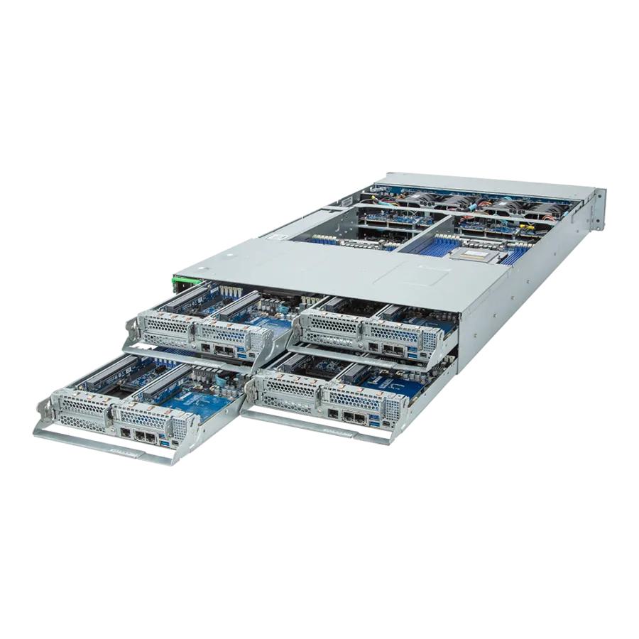 GIGABYTE H273-Z81-AAW1 - High Density Server - EPYC 9004 - 2U 4-Node DP 8-Bay Gen4 NVMe/SATA/SAS 3000W