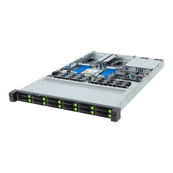 GIGABYTE R163-Z35-AAH1 - Rack Server - EPYC 9004 - 1U UP 12-Bay Gen5 NVMe/SATA/SAS-4 Titanium
