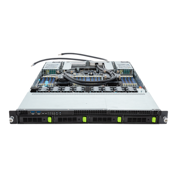 GIGABYTE R183-S90-LAD1 - Rack Server - 5th/4th Gen Intel Xeon Scalable - 1U DP 4-Bay Gen4 NVMe/SATA/SAS DLC