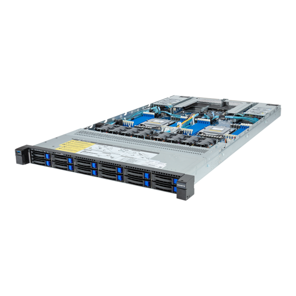 GIGABYTE R183-Z92-AAV3 - Rack Server - EPYC 9004 - 1U DP 12-Bay SATA/SAS Titanium