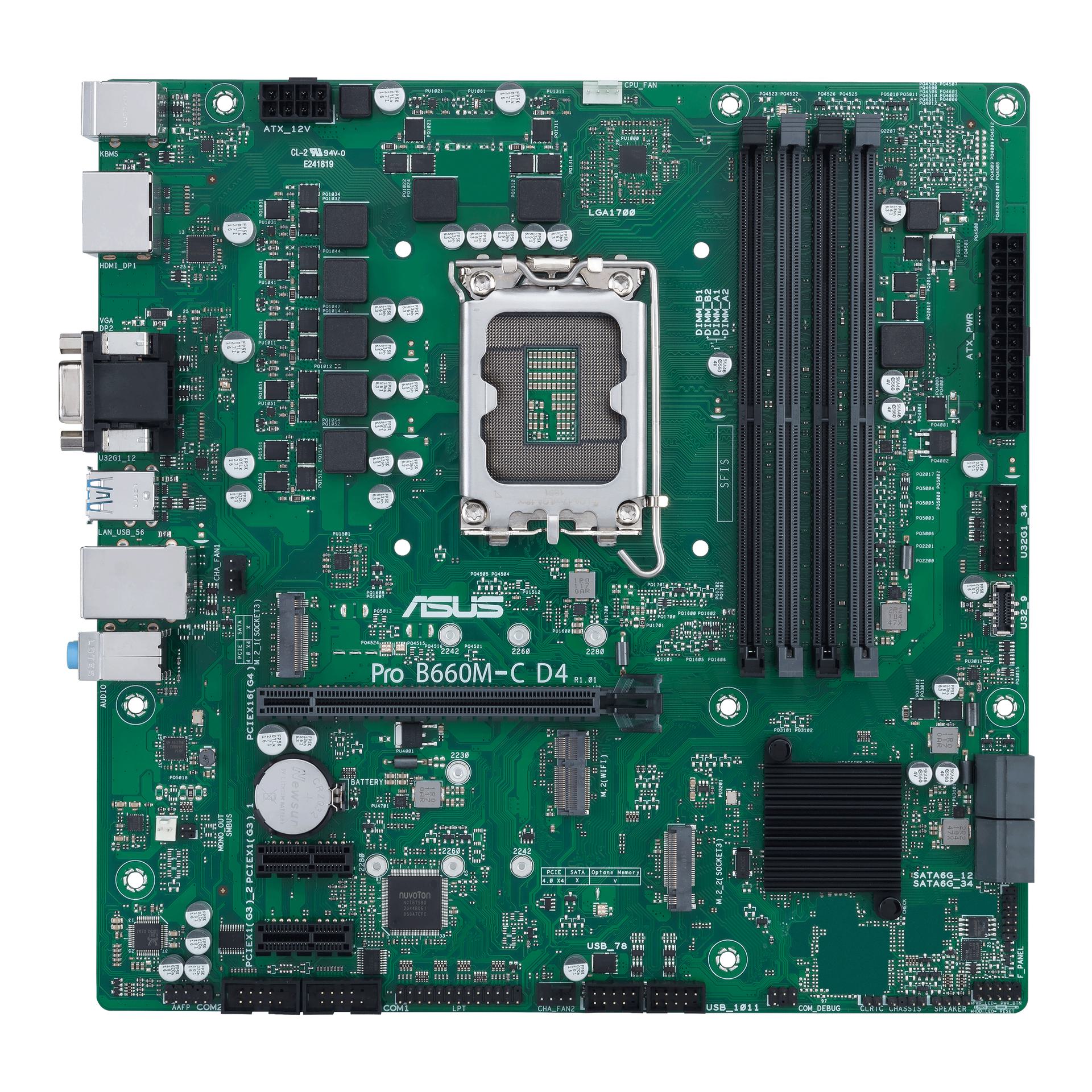 ASUS ASUS Pro B660M-C D4-CSM motherboard | Micro-ATX | LGA1700 | 4 DIMMS