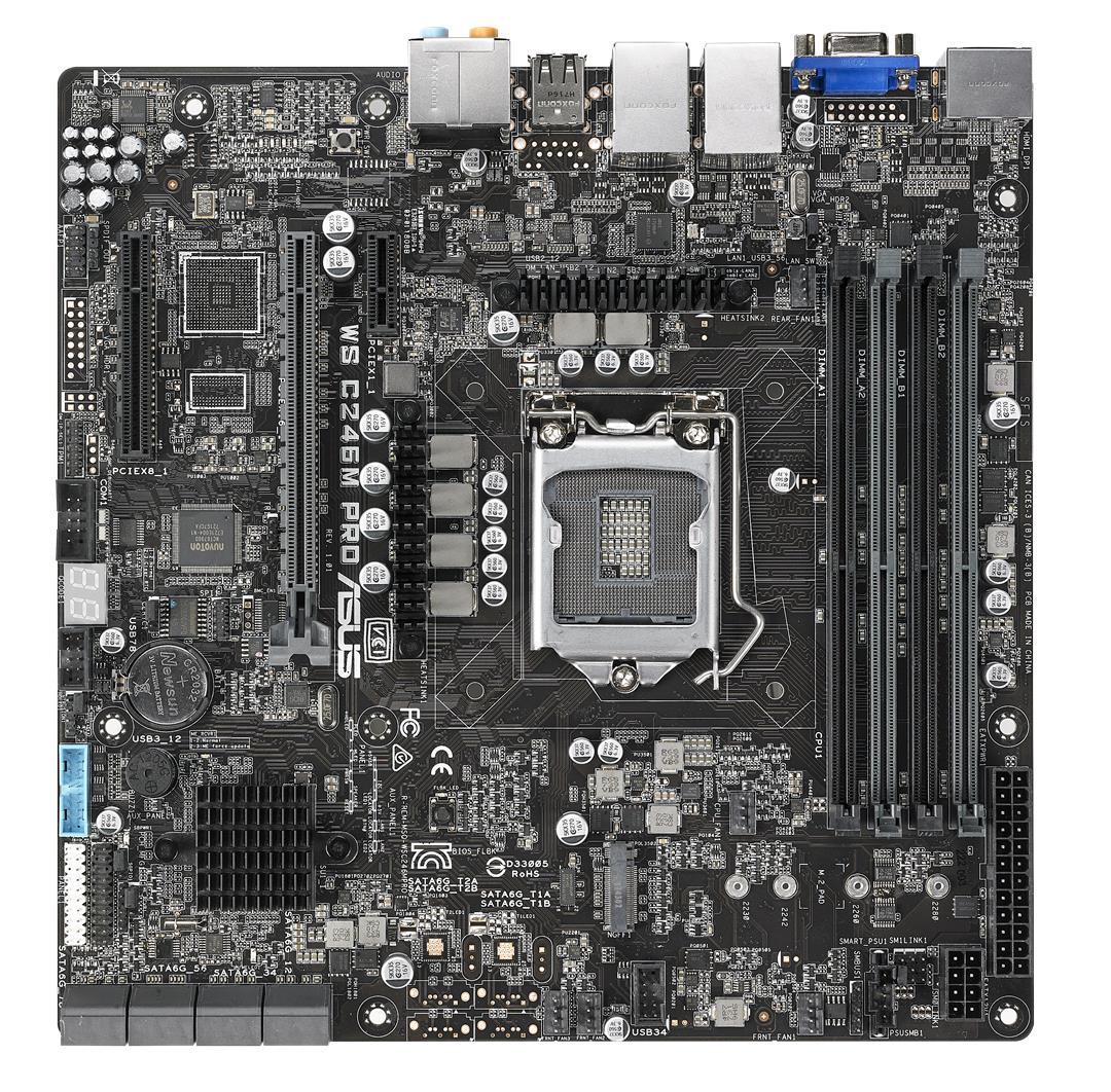 ASUS ASUS WS C246M PRO Workstation Motherboard - Intel Chipset - Socket H4 LGA-1151 - Micro ATX - 1 x Processor Support - 64 GB DDR4 SDRAM Maximum RAM - 2.67 GHz