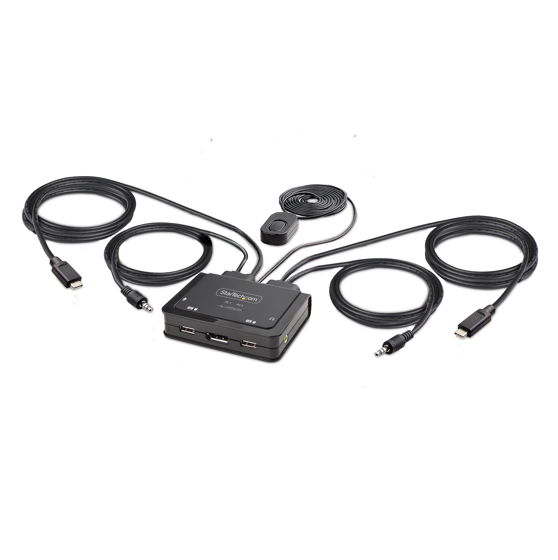 StarTech 2-Port USB-C Cable KVM Switch 4K 60Hz