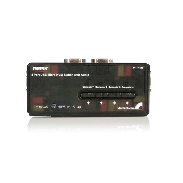 StarTech 4 Port USB KVM Switch w/Audio+Cables