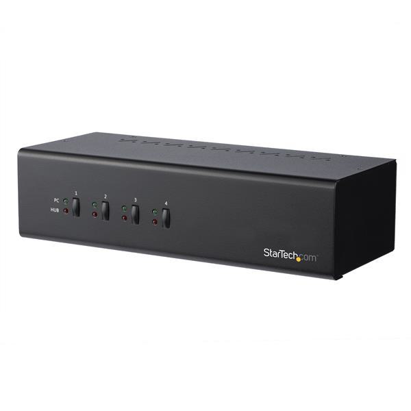 StarTech KVM Switch - 4 Port - Dual DVI - USB Hub