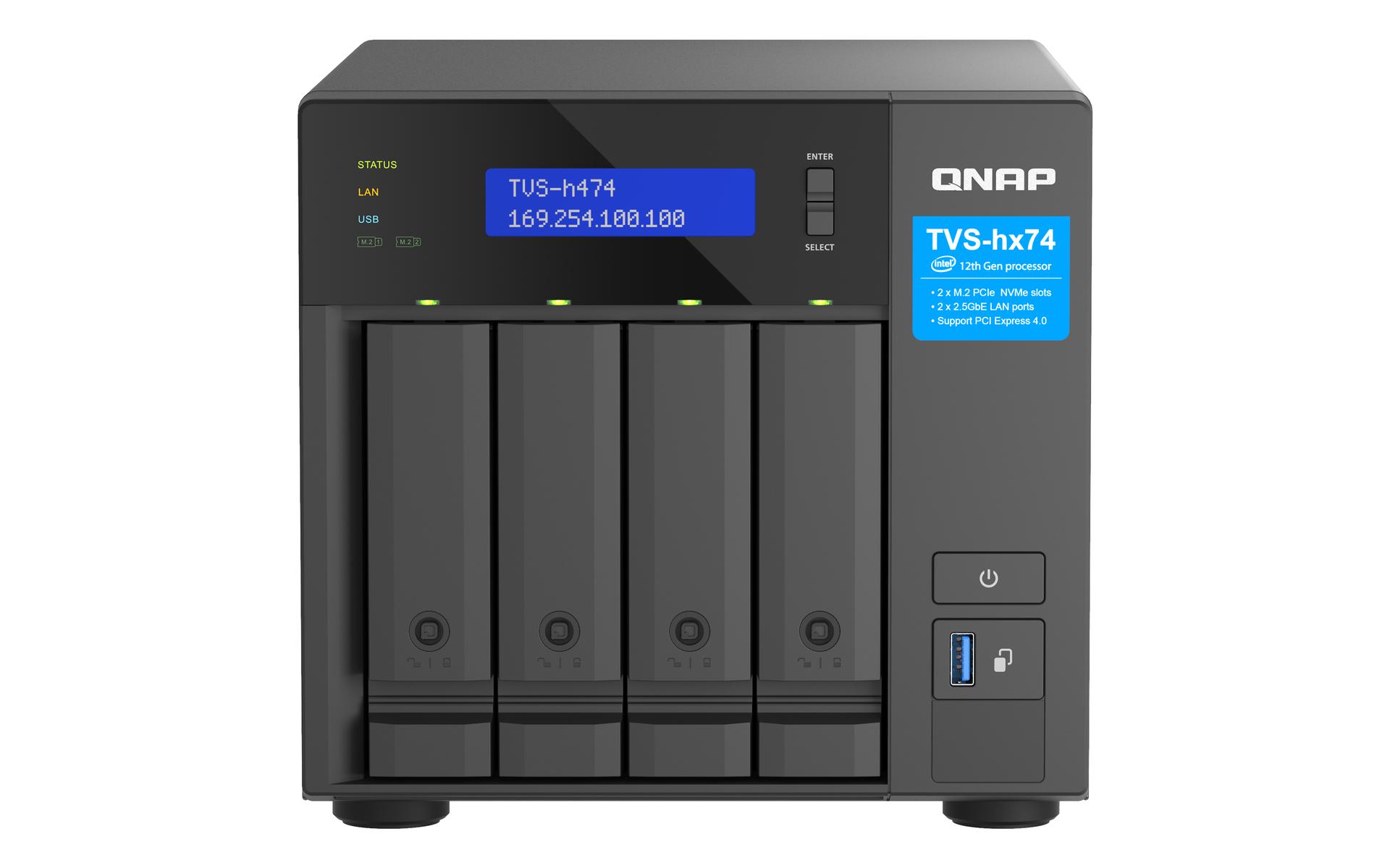 Qnap 4bay QuTS hero NAS Intel Pent Gold G7400