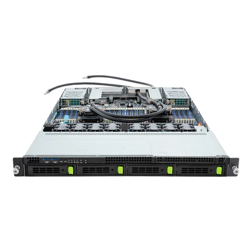 GIGABYTE R183-S90-LAD1 - Rack Server - 5th/4th Gen Intel Xeon Scalable - 1U DP 4-Bay Gen4 NVMe/SATA/SAS DLC