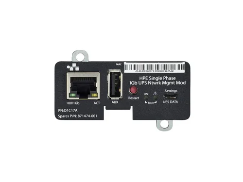 Hewlett Packard Enterprise HPE Single Phase 1Gb UPS Ntwrk Mgmt Mod
